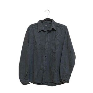 Uniqlo Long Sleeve button up men's  Shirt Size M Gray --100% Cotton
